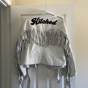 NASTY GAL HITCHED LEATHER JACKET SIZE MEDIUM